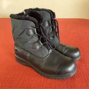 Totes Kay Womens Water Repellant Faux Fur Lined Zippered Ankle Snow Boots Size 7